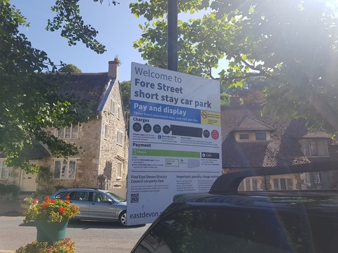The tariff for Fore Street car park Beer